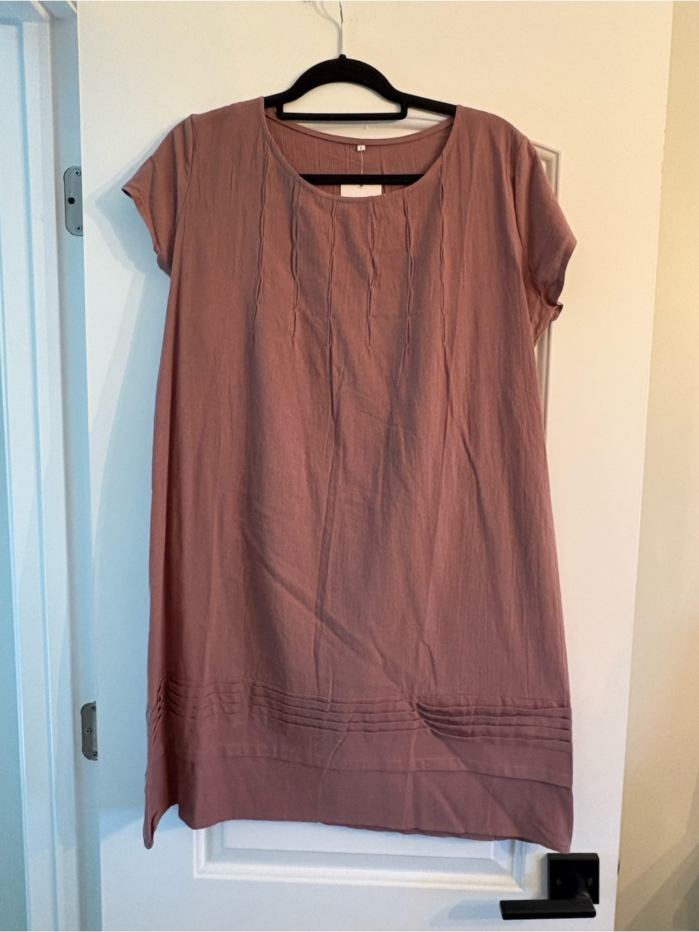 Mauve Short Sleeve Shift Dress